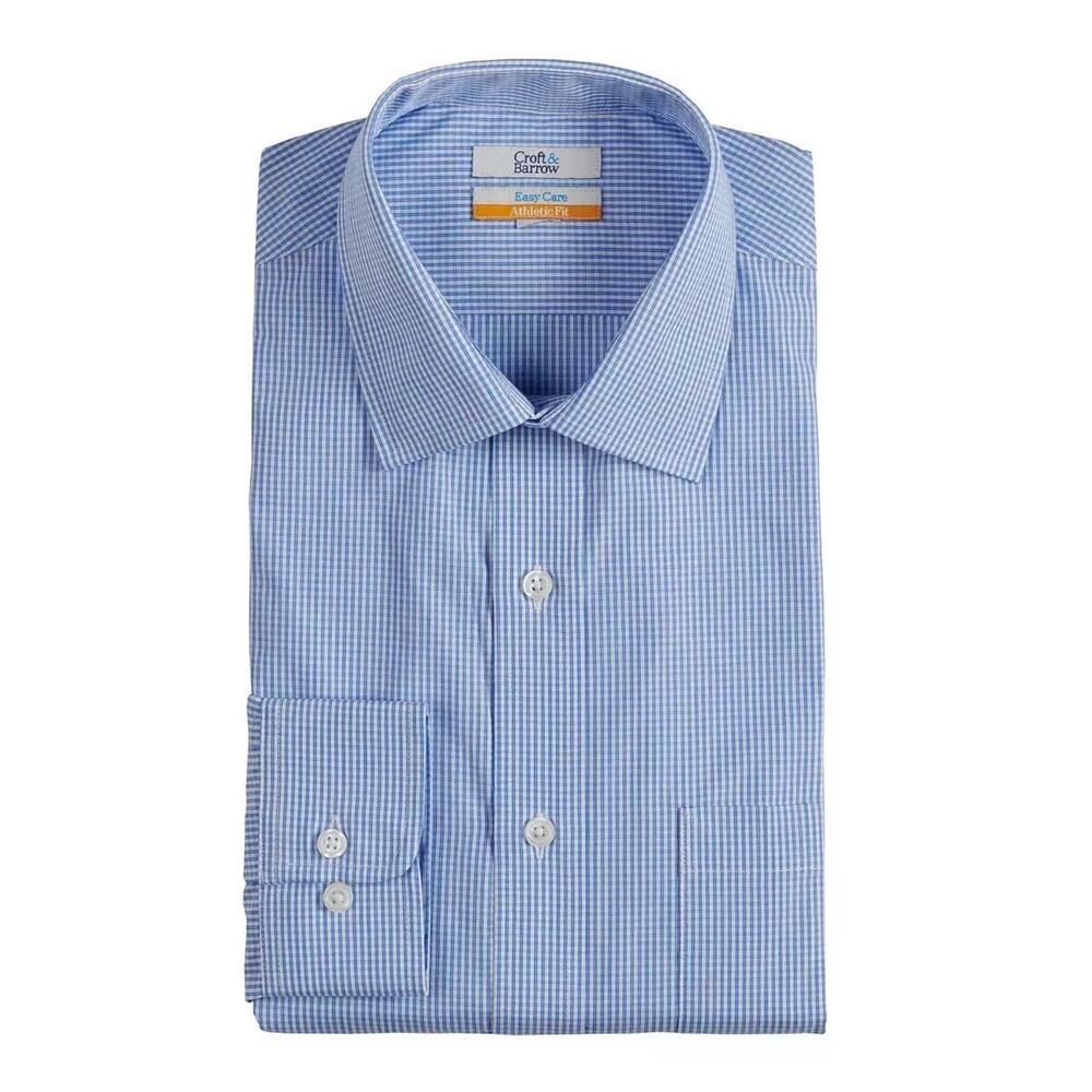 Croft & Barrow Athletic-Fit Easy-Care Button-Down Mens Dress Shirt 181/2 (36/37)